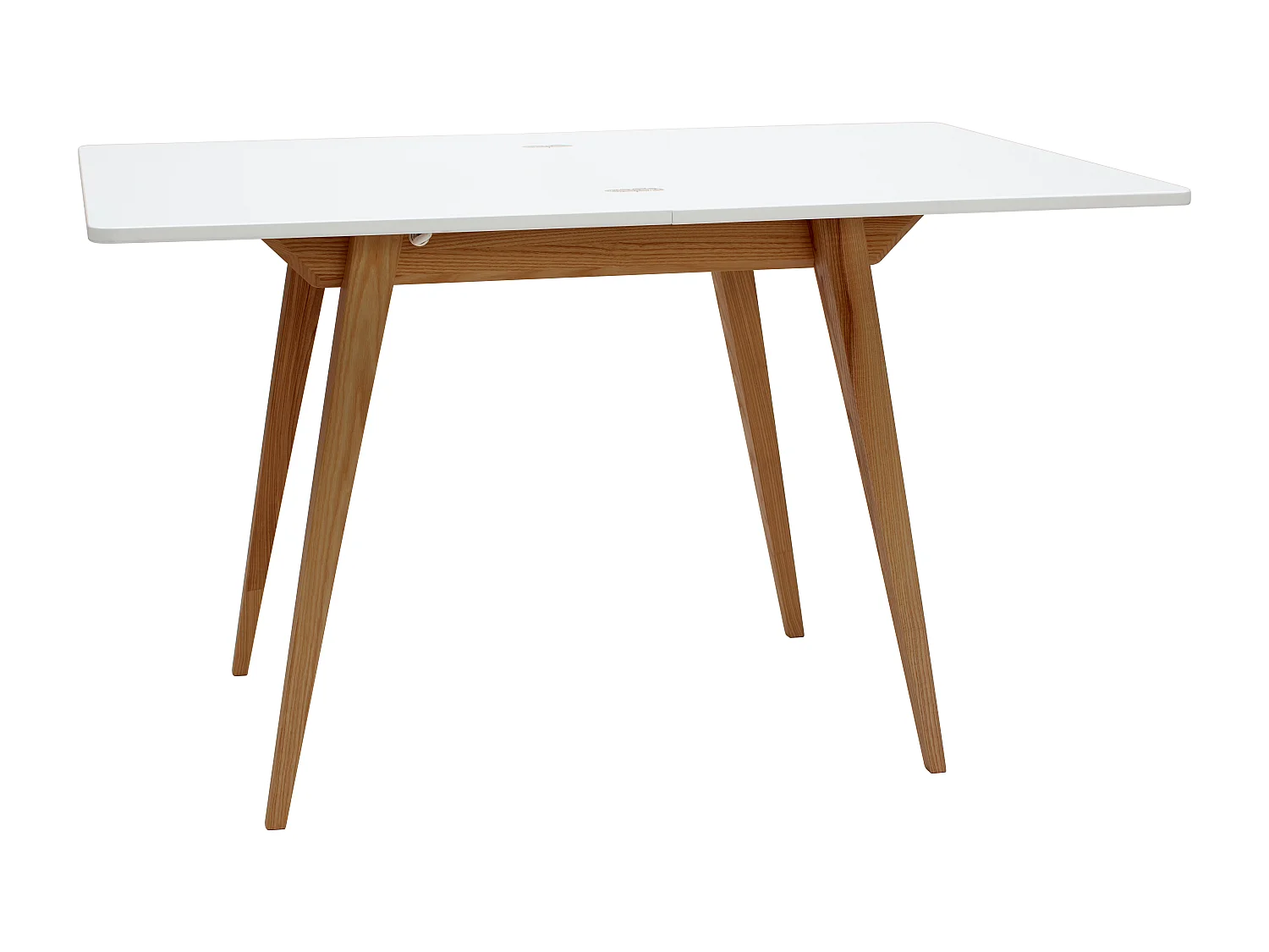 Table à manger extensible 90x65 Envelope Blanc Chêne