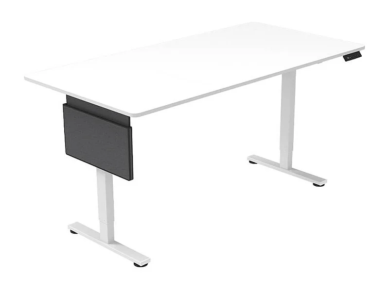 Bureau ELMO réglable en hauteur avec support PC - Blanc, 120x60 cm