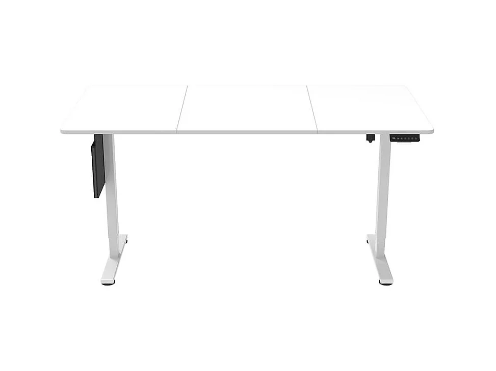 Bureau ELMO réglable en hauteur avec support PC - Blanc, 120x60 cm