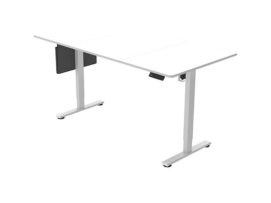 Bureau ELMO réglable en hauteur avec support PC - Blanc, 120x60 cm