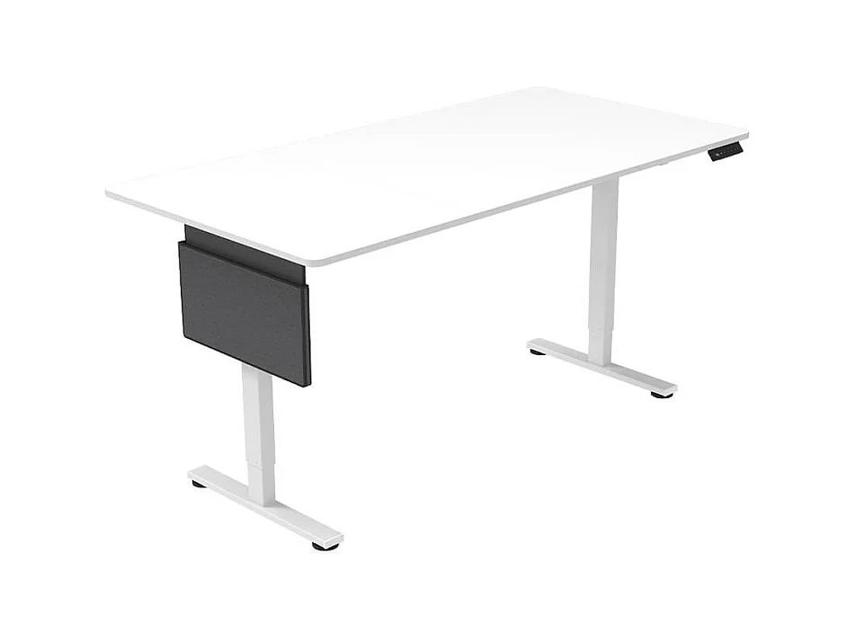 Bureau ELMO réglable en hauteur avec support PC - Blanc, 120x60 cm