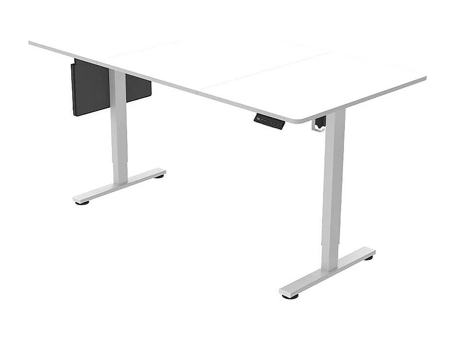 Bureau ELMO réglable en hauteur avec support PC - Blanc, 120x60 cm