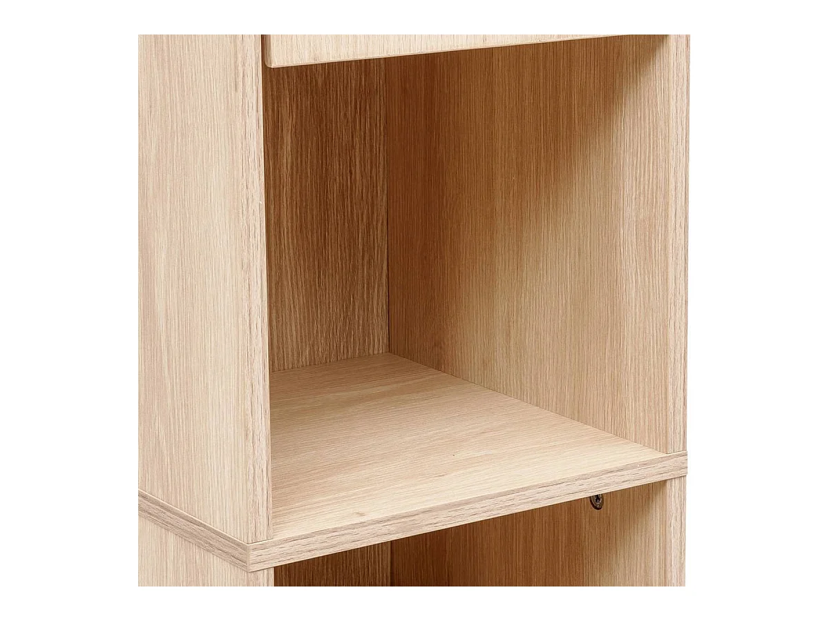 Colonne de rangement SDB 2 portes coloris effet bois clair - Longueur 30 x largeur 30 x Hauteur 170 cm