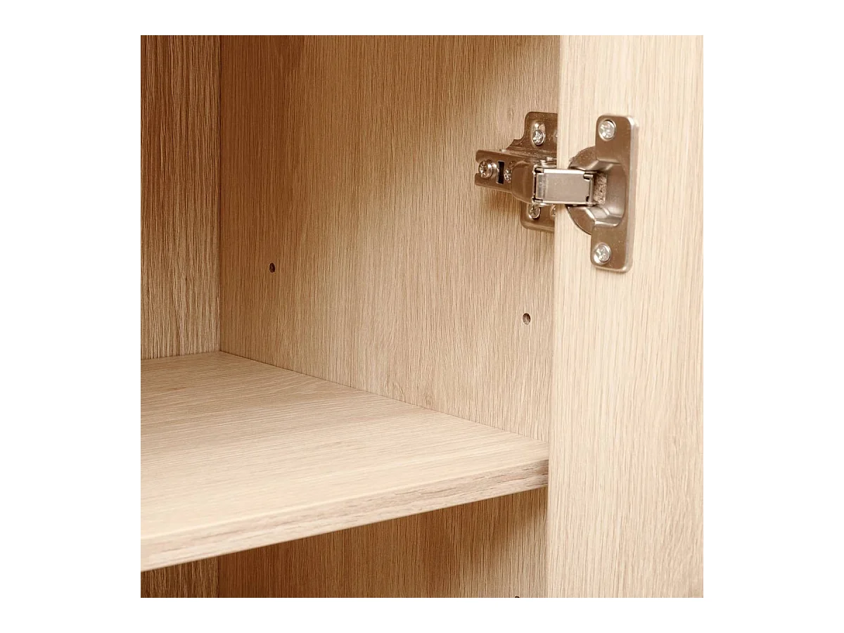 Colonne de rangement SDB 2 portes coloris effet bois clair - Longueur 30 x largeur 30 x Hauteur 170 cm