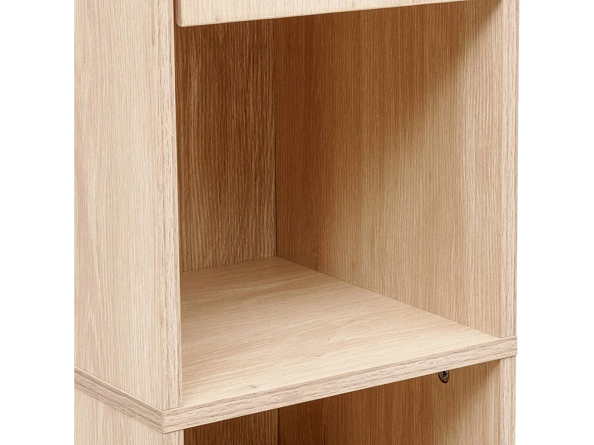 Colonne de rangement SDB 2 portes coloris effet bois clair - Longueur 30 x largeur 30 x Hauteur 170 cm