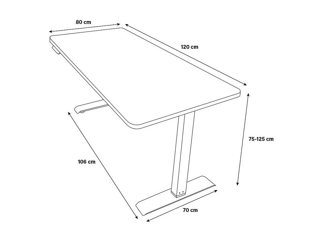 Home Deluxe bureau à hauteur réglable LUMINA blanc