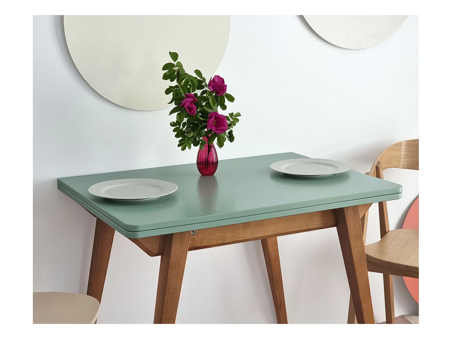 Table à manger extensible 90x65 Envelope Gris Oerle Chêne