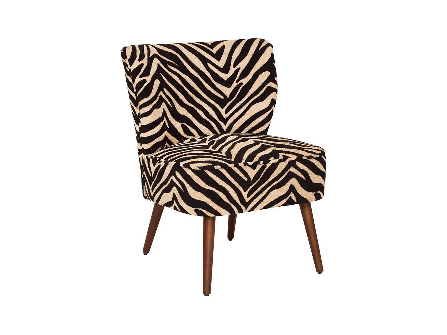 Fauteuil de salon imprimé zèbre - Longueur 68,5 x Profondeur 68,5 x Hauteur 80 cm