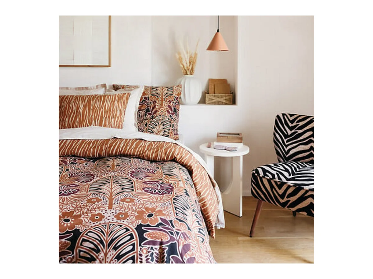 Fauteuil de salon imprimé zèbre - Longueur 68,5 x Profondeur 68,5 x Hauteur 80 cm