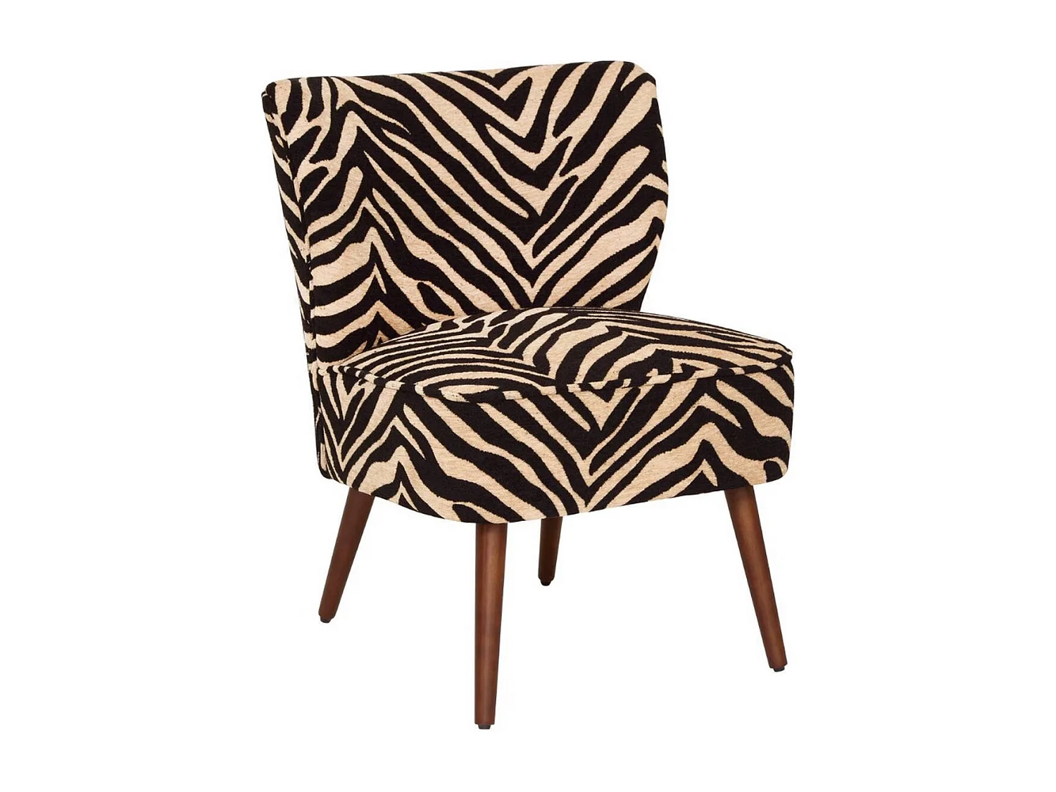 Fauteuil de salon imprimé zèbre - Longueur 68,5 x Profondeur 68,5 x Hauteur 80 cm