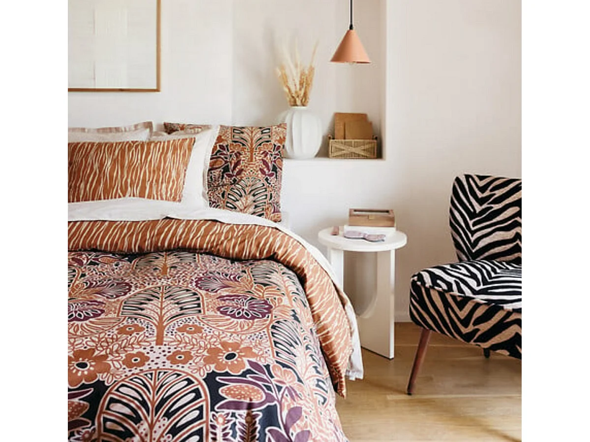 Fauteuil de salon imprimé zèbre - Longueur 68,5 x Profondeur 68,5 x Hauteur 80 cm