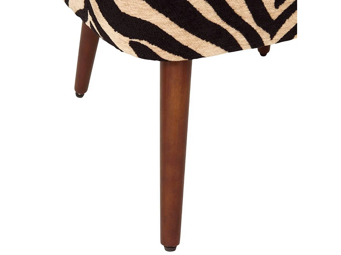 Fauteuil de salon imprimé zèbre - Longueur 68,5 x Profondeur 68,5 x Hauteur 80 cm