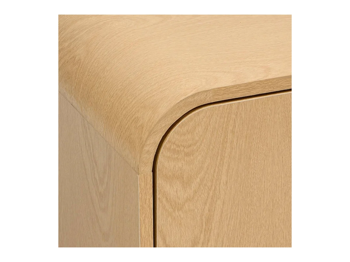 Meuble TV de 2 portes et 1 étagère coloris Beige - longueur 140 x Profondeur 40 x Hauteur 45 cm