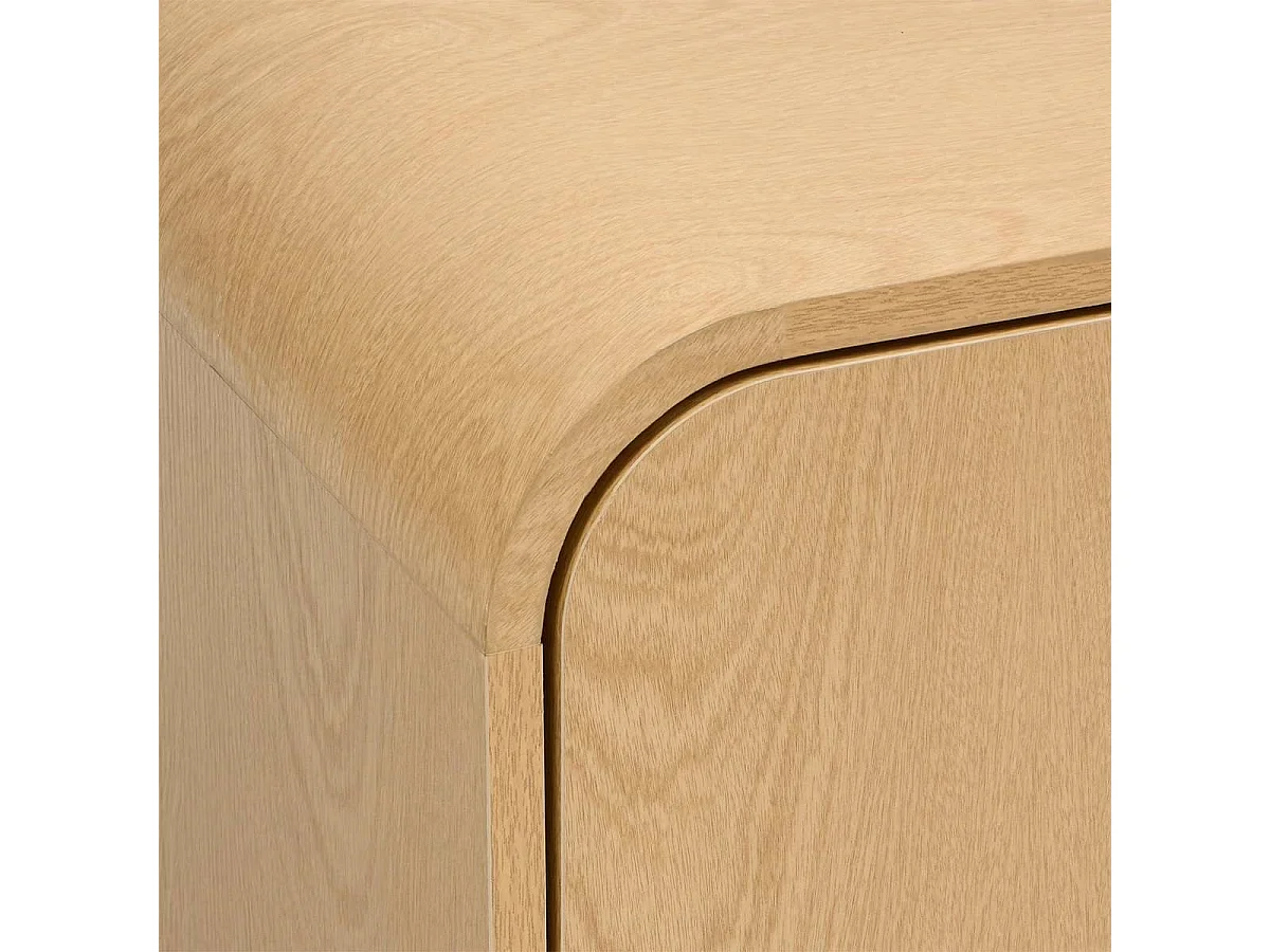 Meuble TV de 2 portes et 1 étagère coloris Beige - longueur 140 x Profondeur 40 x Hauteur 45 cm