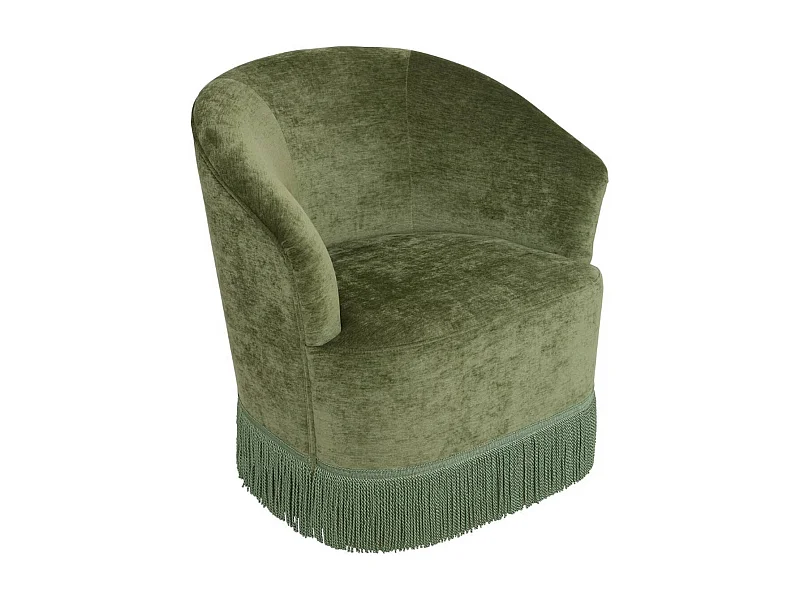 Fauteuil revêtu de tissu effet velours - Longueur 67,5 x Profondeur 60 x Hauteur 71 cm