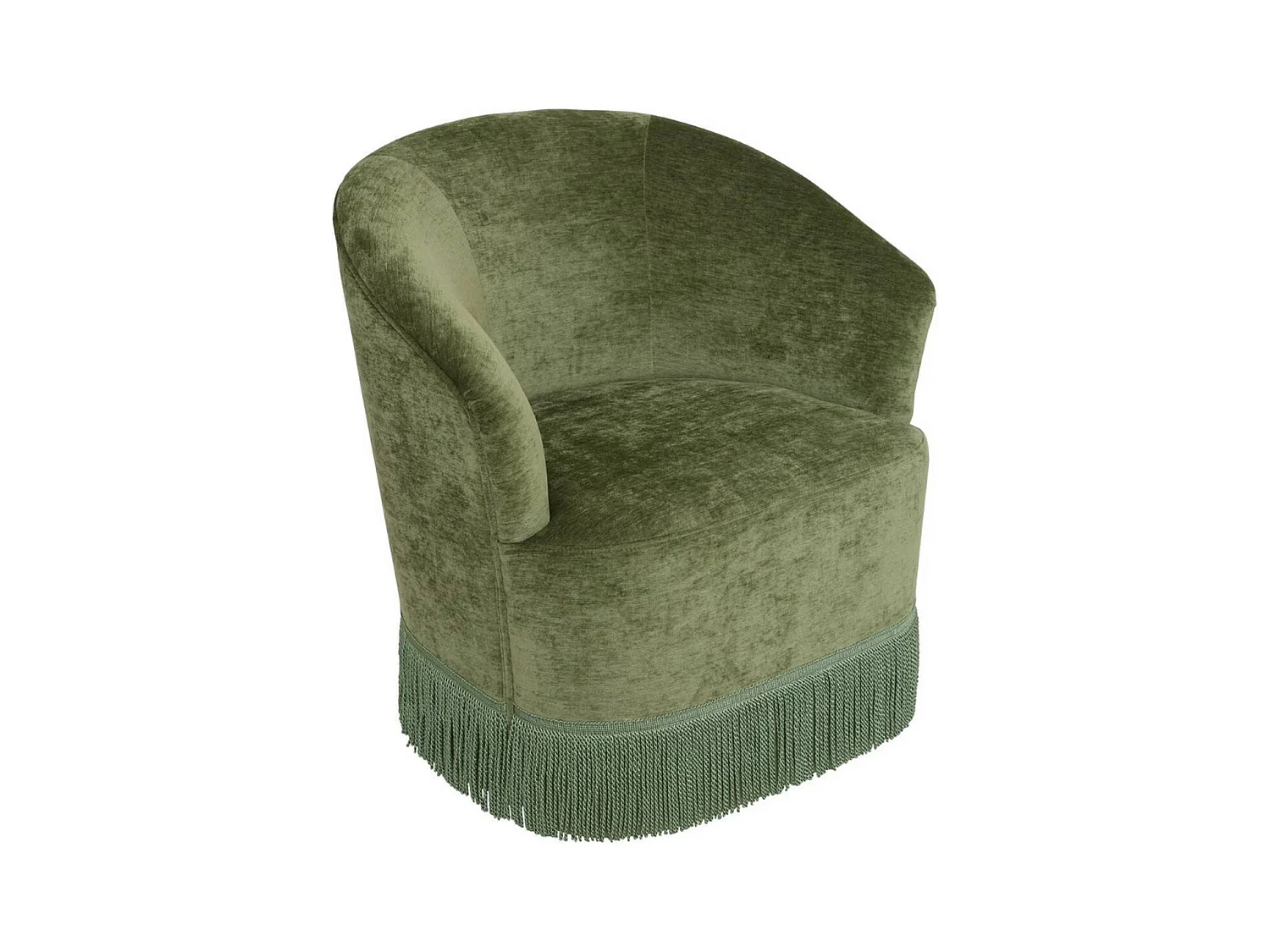 Fauteuil revêtu de tissu effet velours - Longueur 67,5 x Profondeur 60 x Hauteur 71 cm