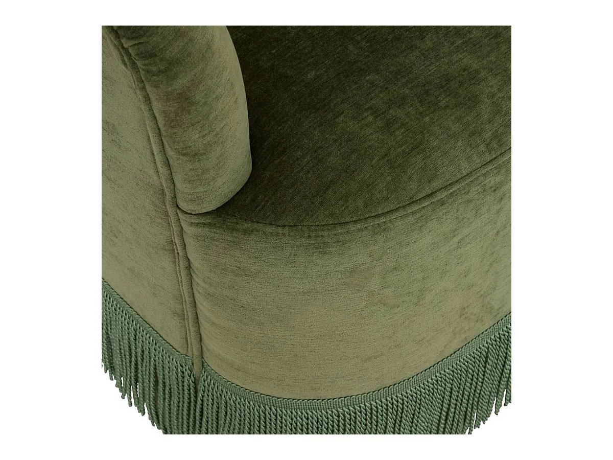 Fauteuil revêtu de tissu effet velours - Longueur 67,5 x Profondeur 60 x Hauteur 71 cm