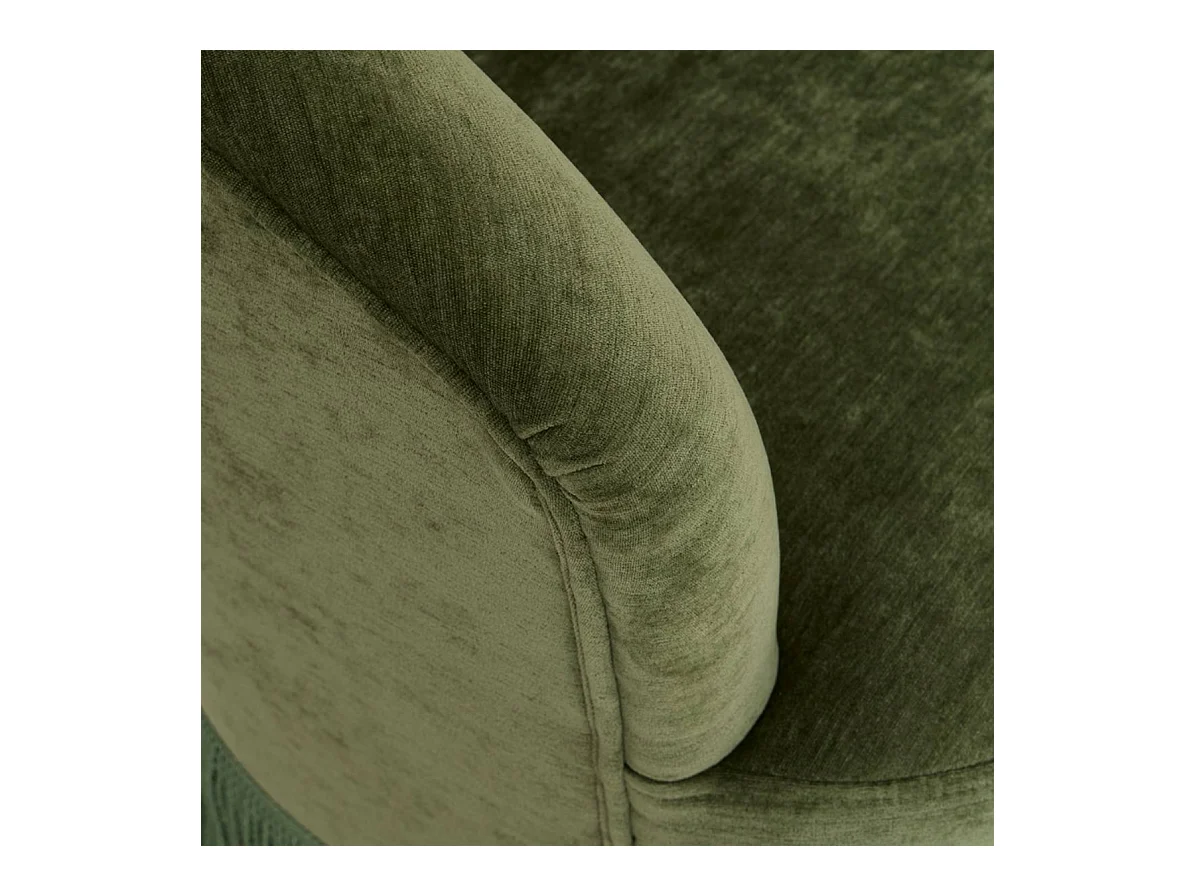 Fauteuil revêtu de tissu effet velours - Longueur 67,5 x Profondeur 60 x Hauteur 71 cm