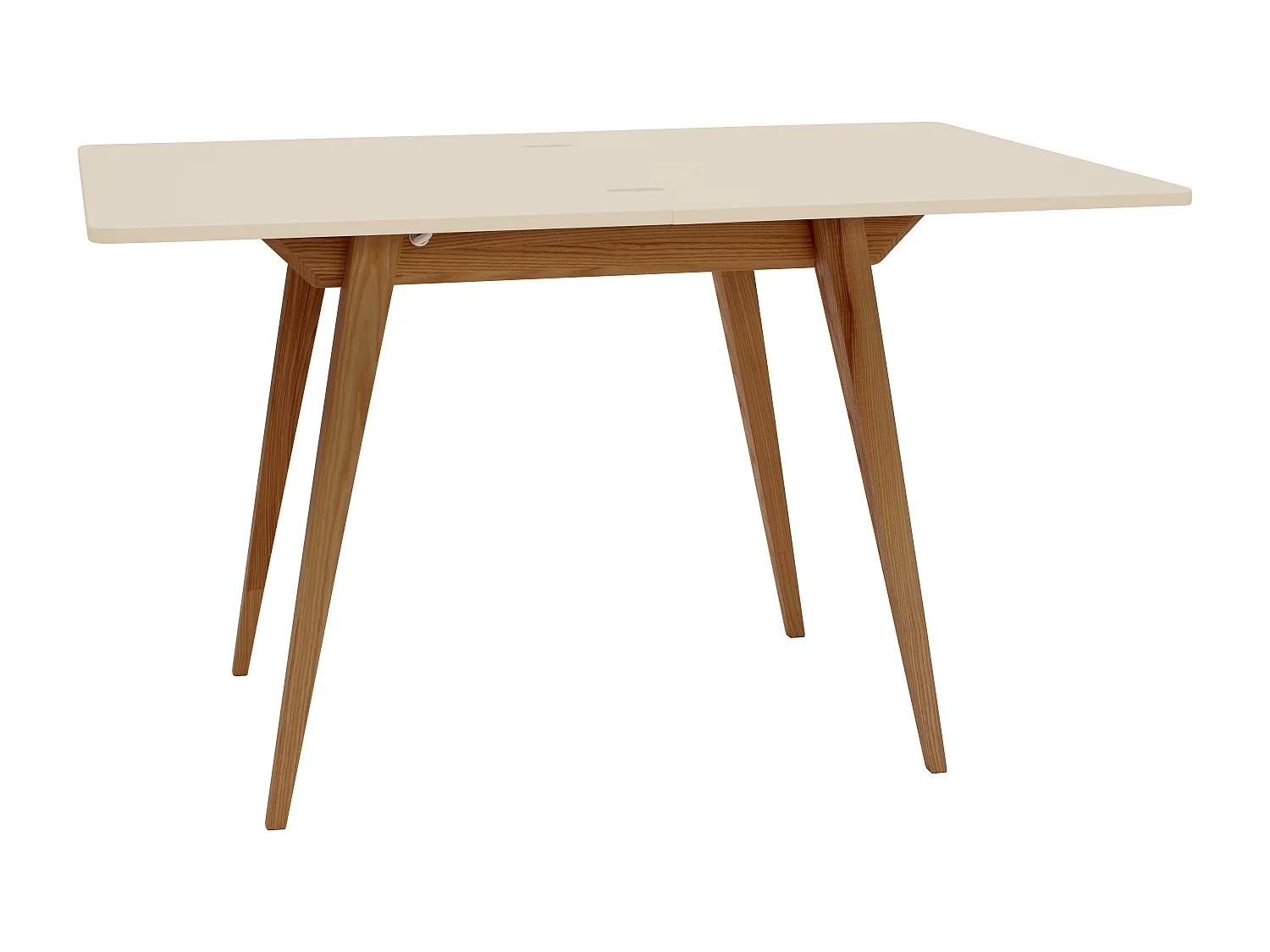Table à manger extensible 90x65 Envelope Blanc Craie Chêne