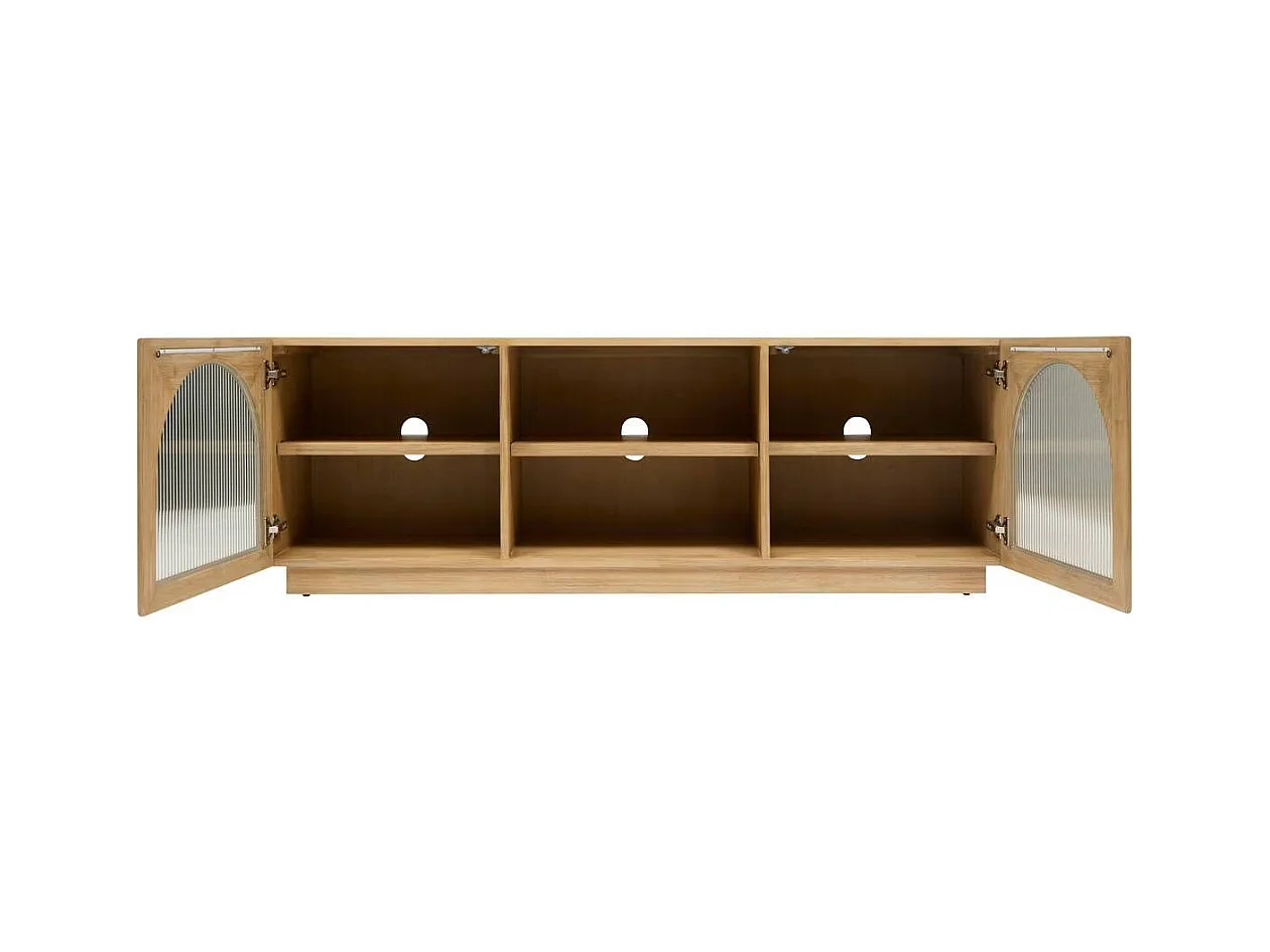 Meuble TV de 2 portes et 1 étagère - Longueur 160 x Profondeur 40 x Hauteur 55 cm