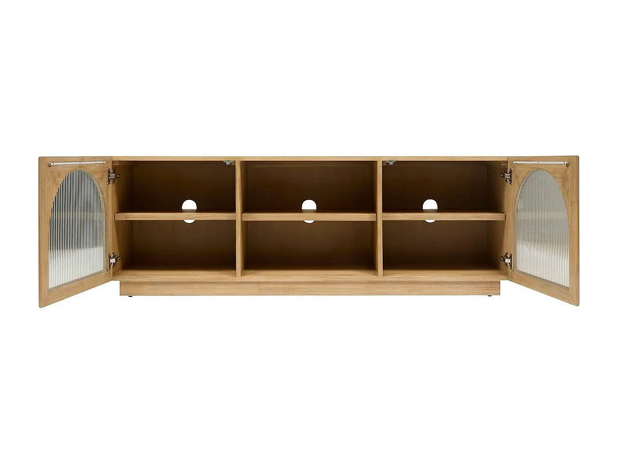 Meuble TV de 2 portes et 1 étagère - Longueur 160 x Profondeur 40 x Hauteur 55 cm