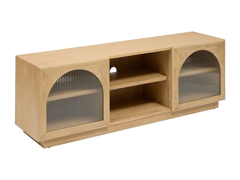 Meuble TV de 2 portes et 1 étagère - Longueur 160 x Profondeur 40 x Hauteur 55 cm