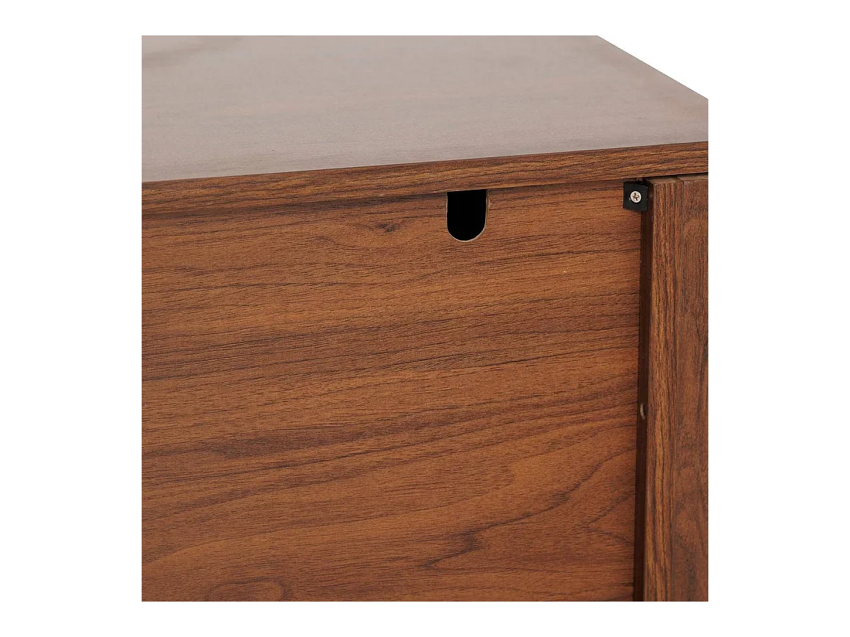 Meuble TV de 4 portes 2 coloris noyer - Longueur 140 x Profondeur 40 x Hauteur 48 cm