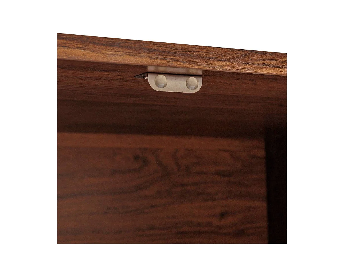 Meuble TV de 4 portes 2 coloris noyer - Longueur 140 x Profondeur 40 x Hauteur 48 cm