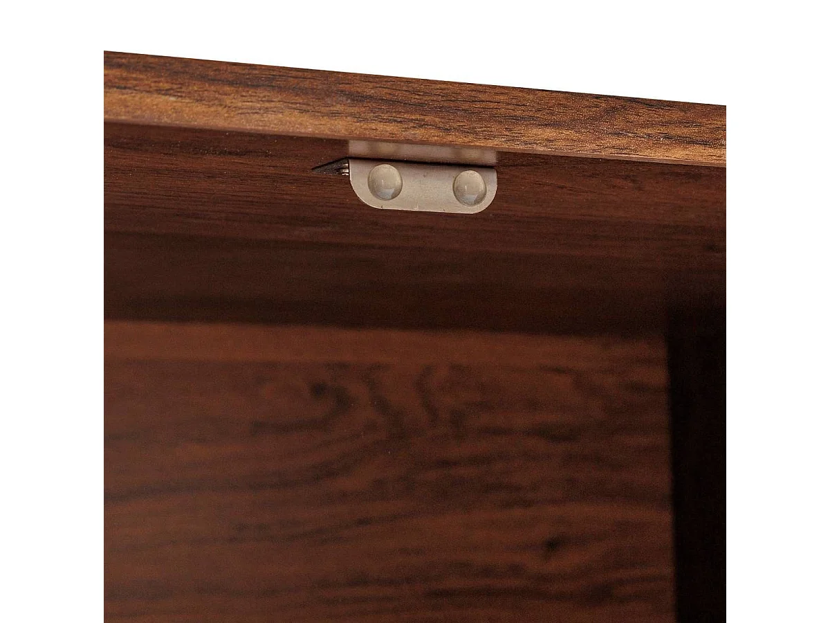 Meuble TV de 4 portes 2 coloris noyer - Longueur 140 x Profondeur 40 x Hauteur 48 cm