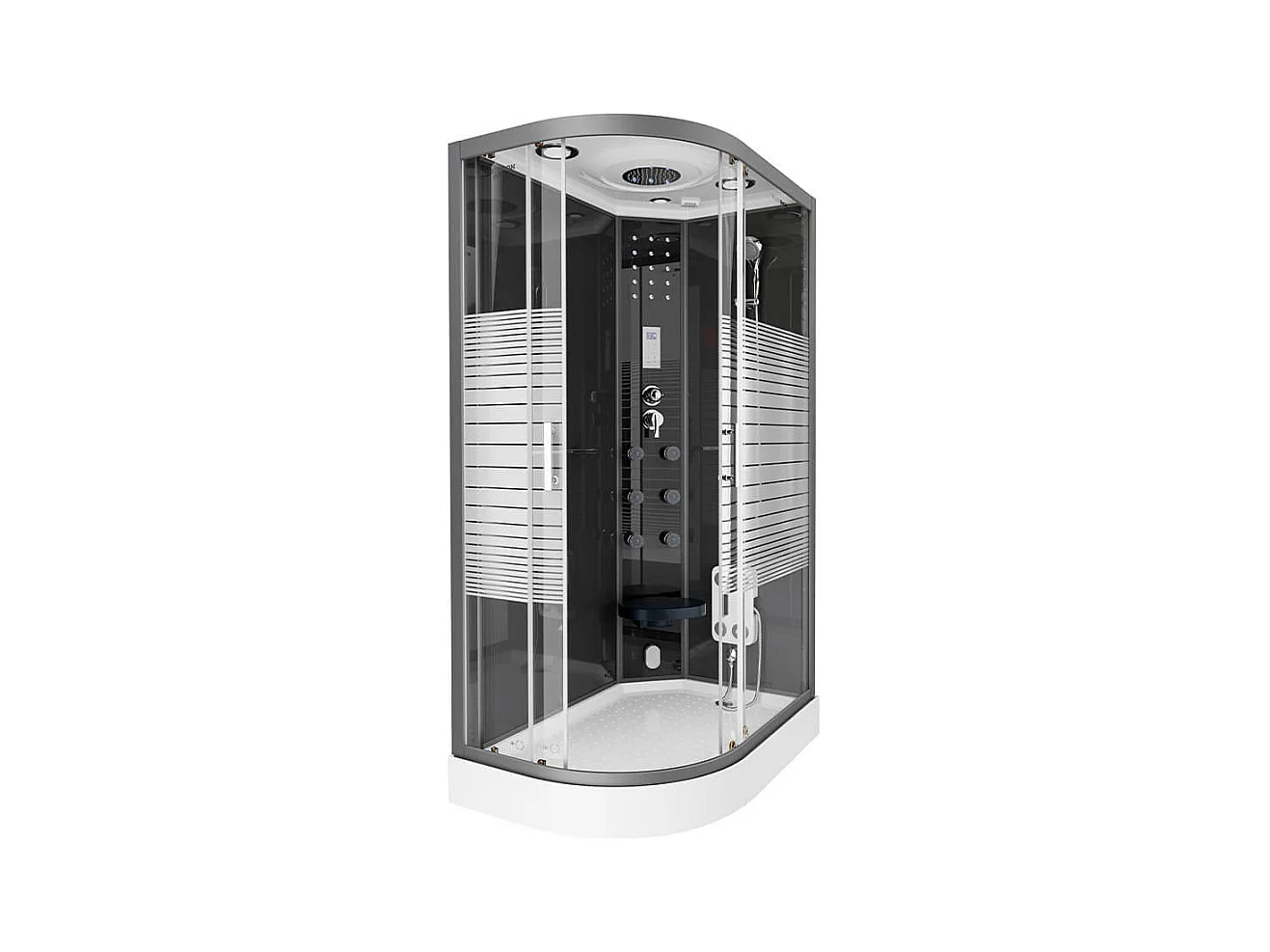 Home Deluxe Douche à vapeur BLACK PEARL 120 x 80 cm Gauche