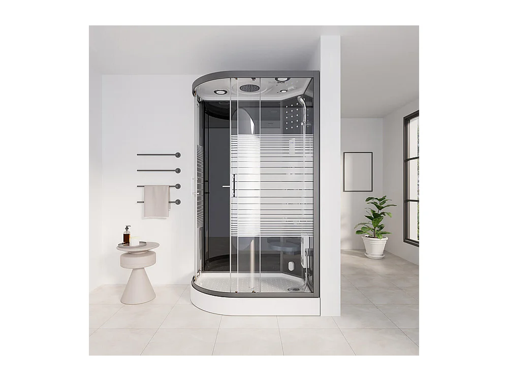 Home Deluxe Douche à vapeur BLACK PEARL 120 x 80 cm Gauche