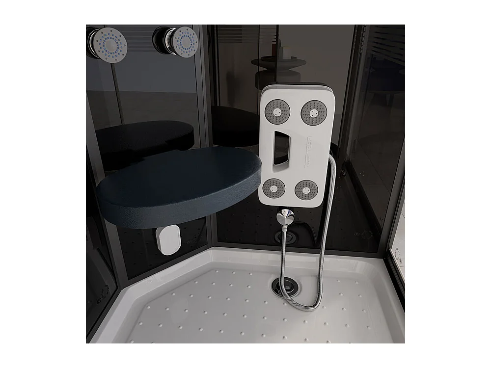 Home Deluxe Douche à vapeur BLACK PEARL 120 x 80 cm Gauche