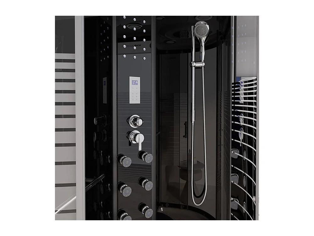 Home Deluxe Douche à vapeur BLACK PEARL 120 x 80 cm Gauche