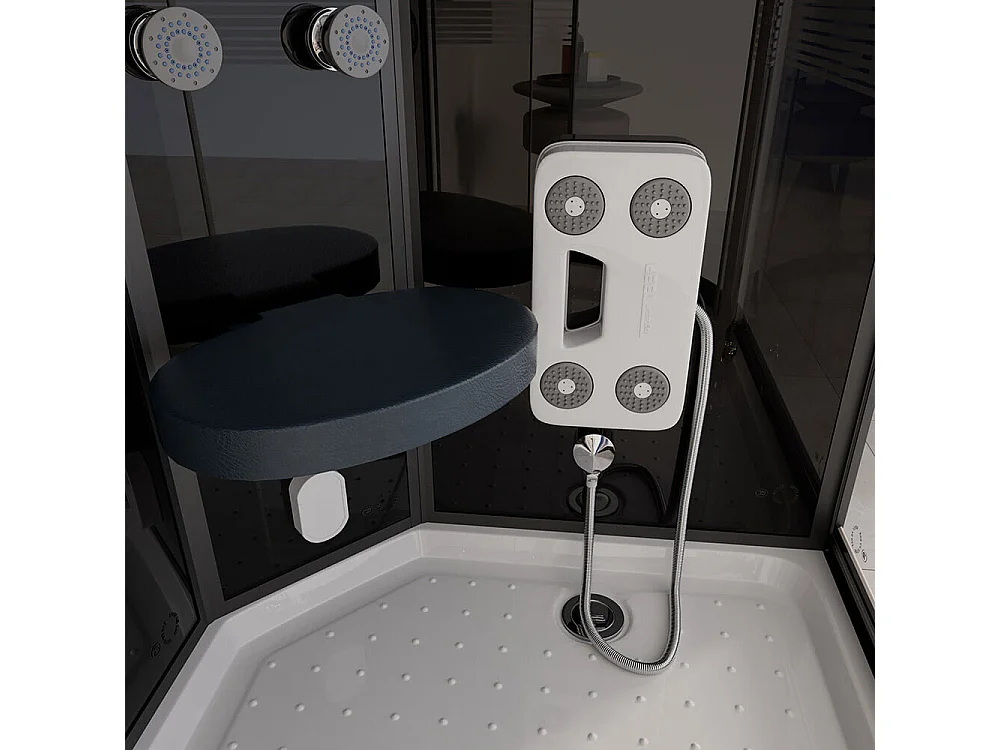 Home Deluxe Douche à vapeur BLACK PEARL 120 x 80 cm Gauche