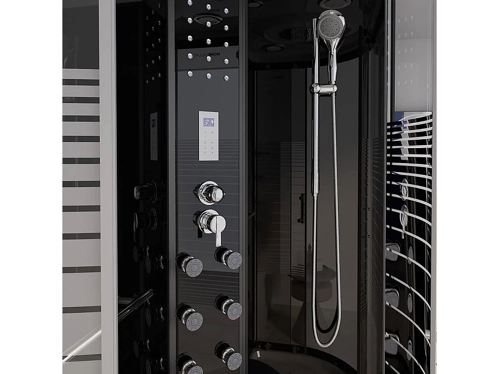 Home Deluxe Douche à vapeur BLACK PEARL 120 x 80 cm Gauche