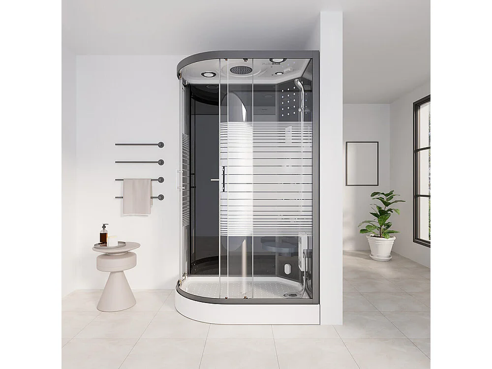 Home Deluxe Douche à vapeur BLACK PEARL 120 x 80 cm Gauche
