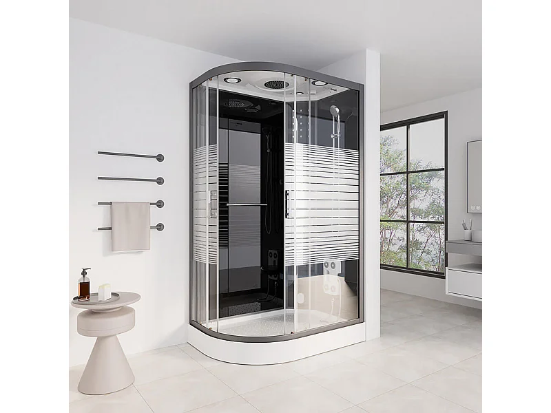 Home Deluxe Douche à vapeur BLACK PEARL 120 x 80 cm Gauche