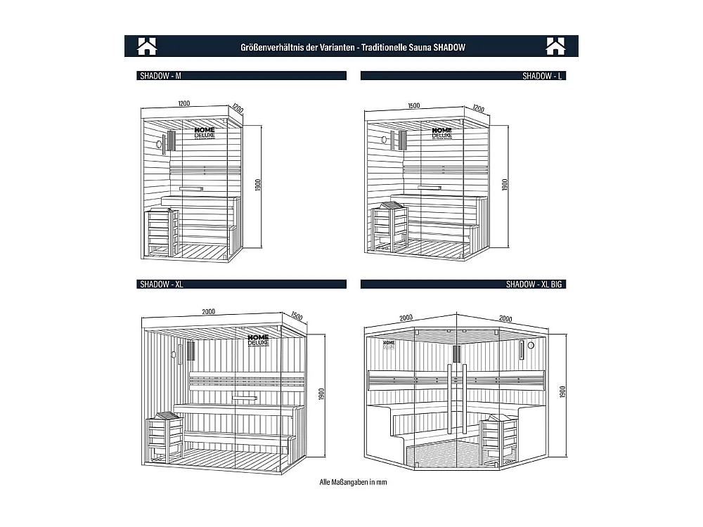 Home Deluxe Sauna traditionnel SHADOW XL