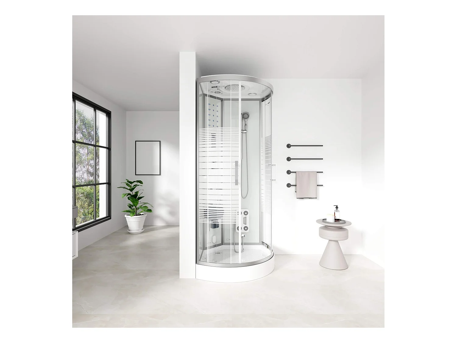 Home Deluxe Douche à vapeur WHITE PEARL 90 x 90 cm