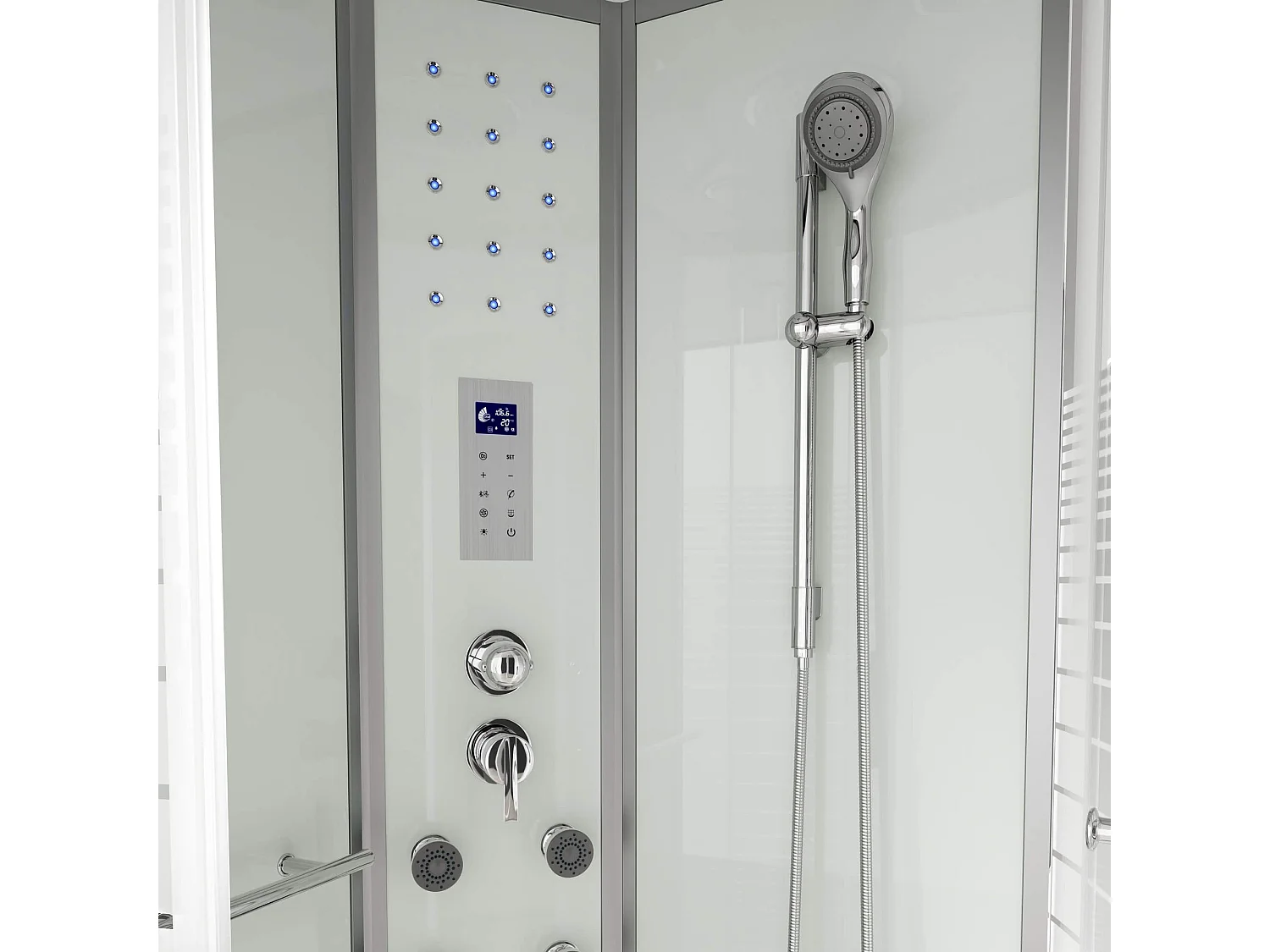 Home Deluxe Douche à vapeur WHITE PEARL 90 x 90 cm