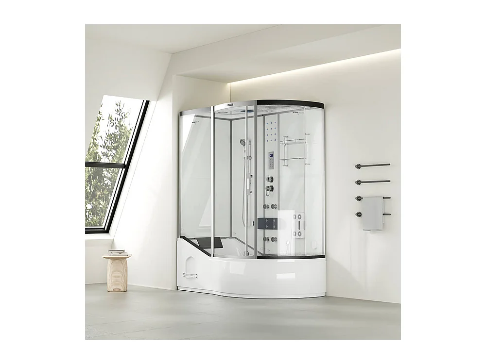 Home Deluxe Douche à vapeur ALLIN 4en1 blanc Droite Blanc