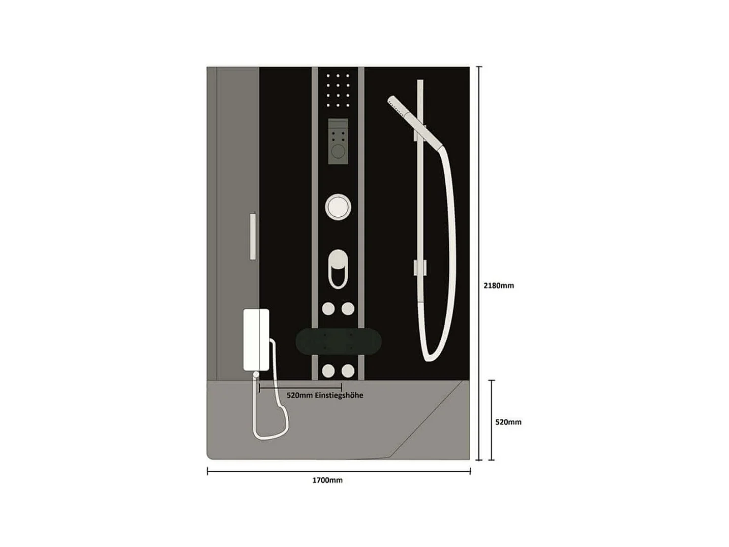 Home Deluxe Douche à vapeur ALLIN 4en1 blanc Droite Blanc