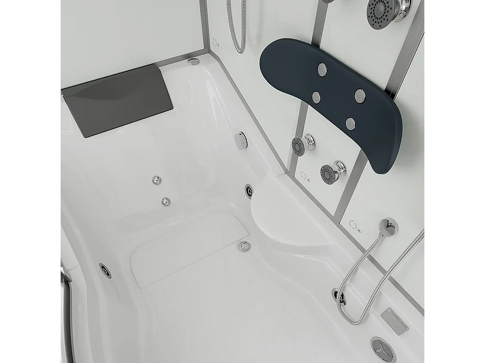 Home Deluxe Douche à vapeur ALLIN 4en1 blanc Droite Blanc