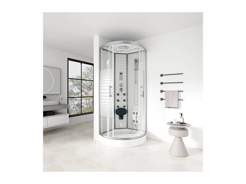 Home Deluxe Douche à vapeur WHITE PEARL 100 x 100 cm