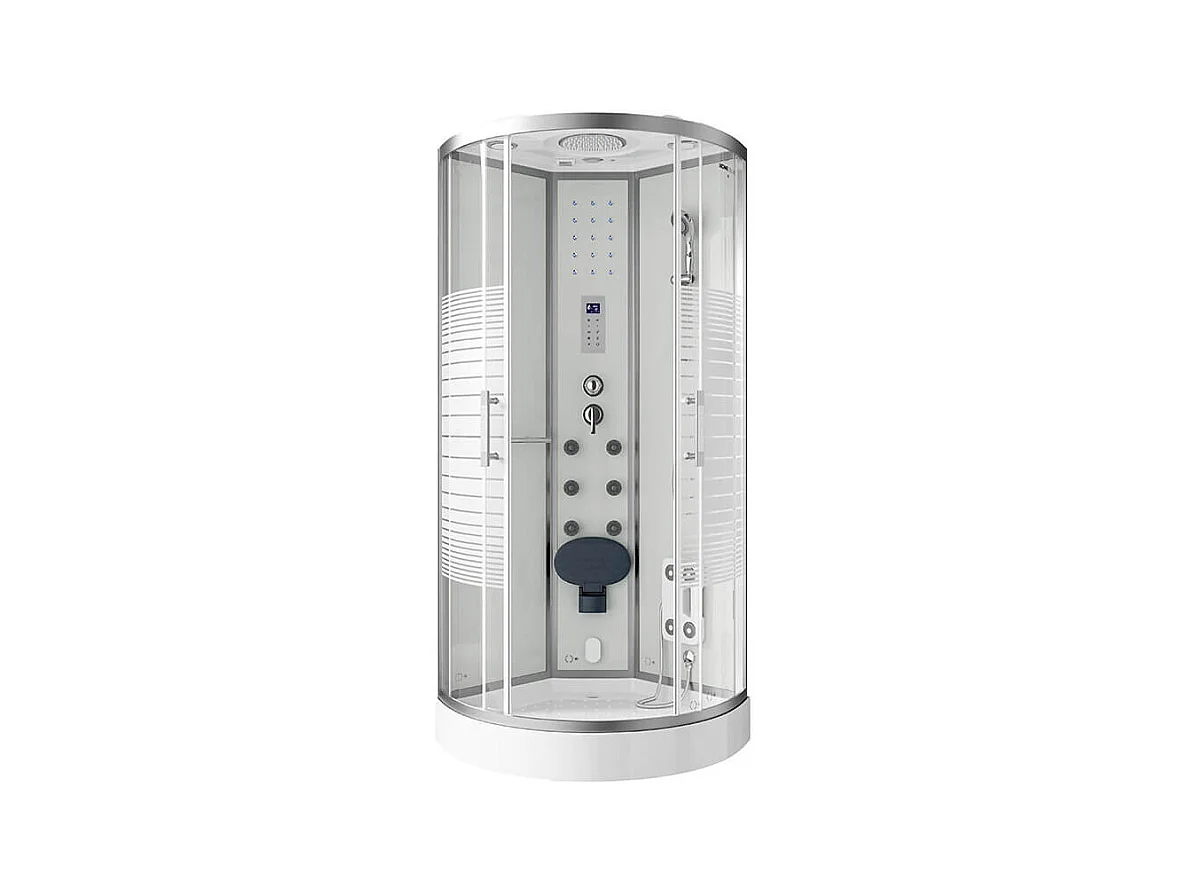 Home Deluxe Douche à vapeur WHITE PEARL 100 x 100 cm