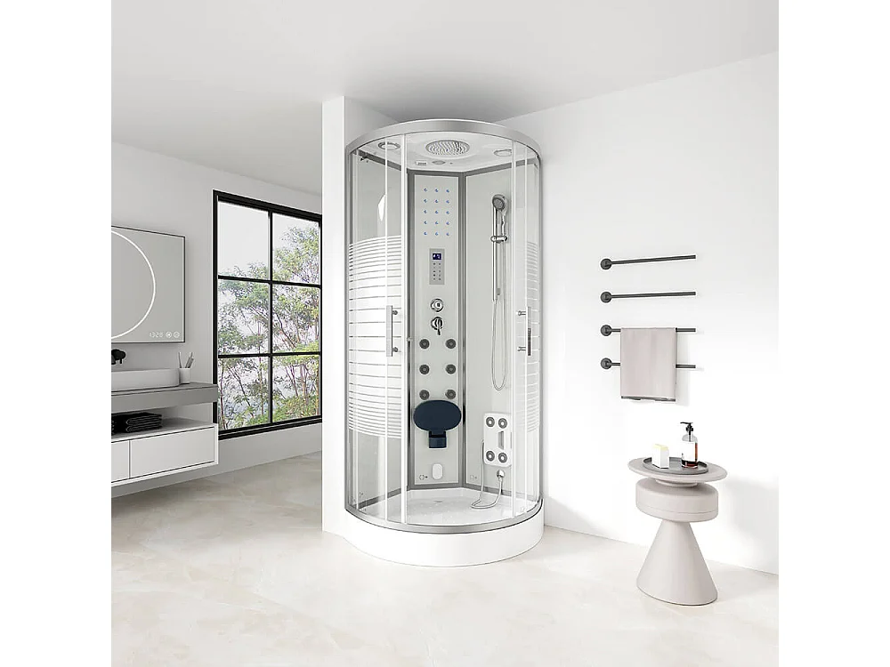 Home Deluxe Douche à vapeur WHITE PEARL 100 x 100 cm