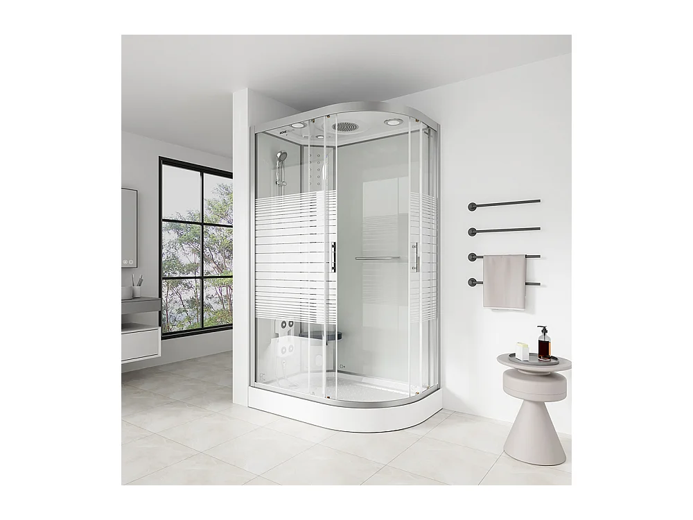 Home Deluxe Douche à vapeur WHITE PEARL 120 x 80 cm Droite