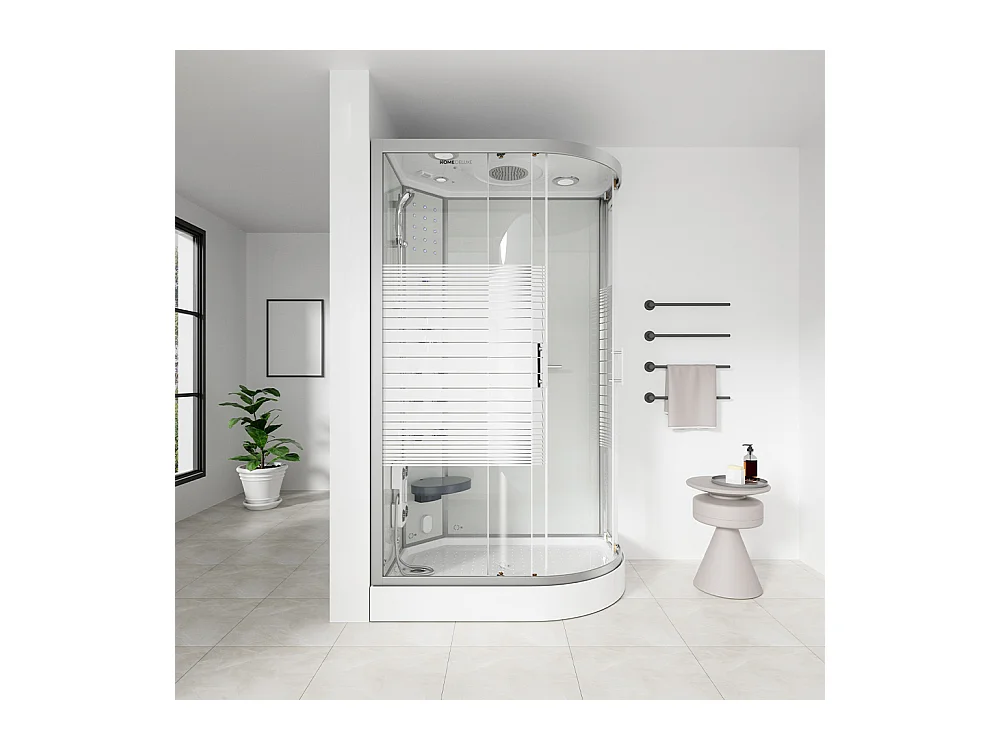 Home Deluxe Douche à vapeur WHITE PEARL 120 x 80 cm Droite