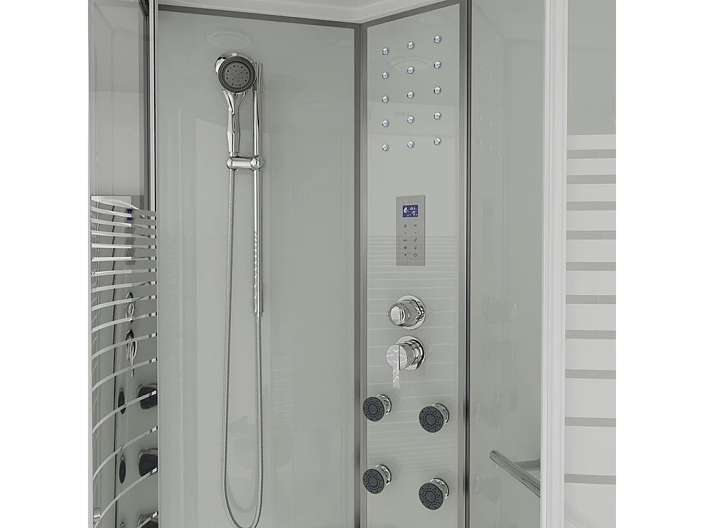 Home Deluxe Douche à vapeur WHITE PEARL 120 x 80 cm Droite