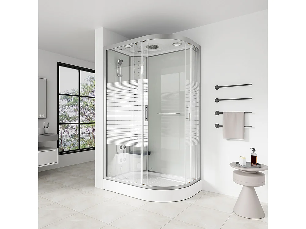 Home Deluxe Douche à vapeur WHITE PEARL 120 x 80 cm Droite